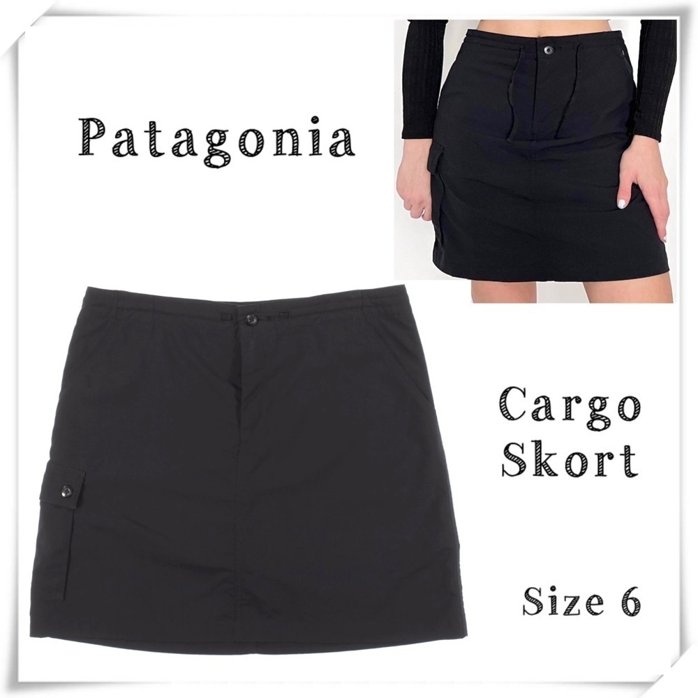 PATAGONIA Inter-Continental Hideaway Outdoor Skort Skirt in Black  Size 6